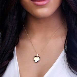 Gold Heart Pendant Necklace LOCKET